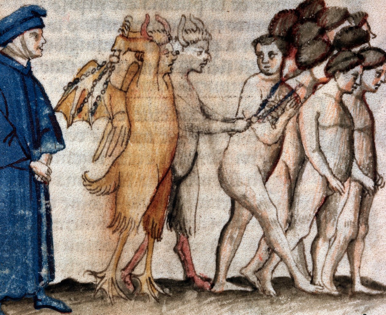 Dante, pezevenkler çemberinde Venedico Caccianemico ile tanışır (İlahi Komedya