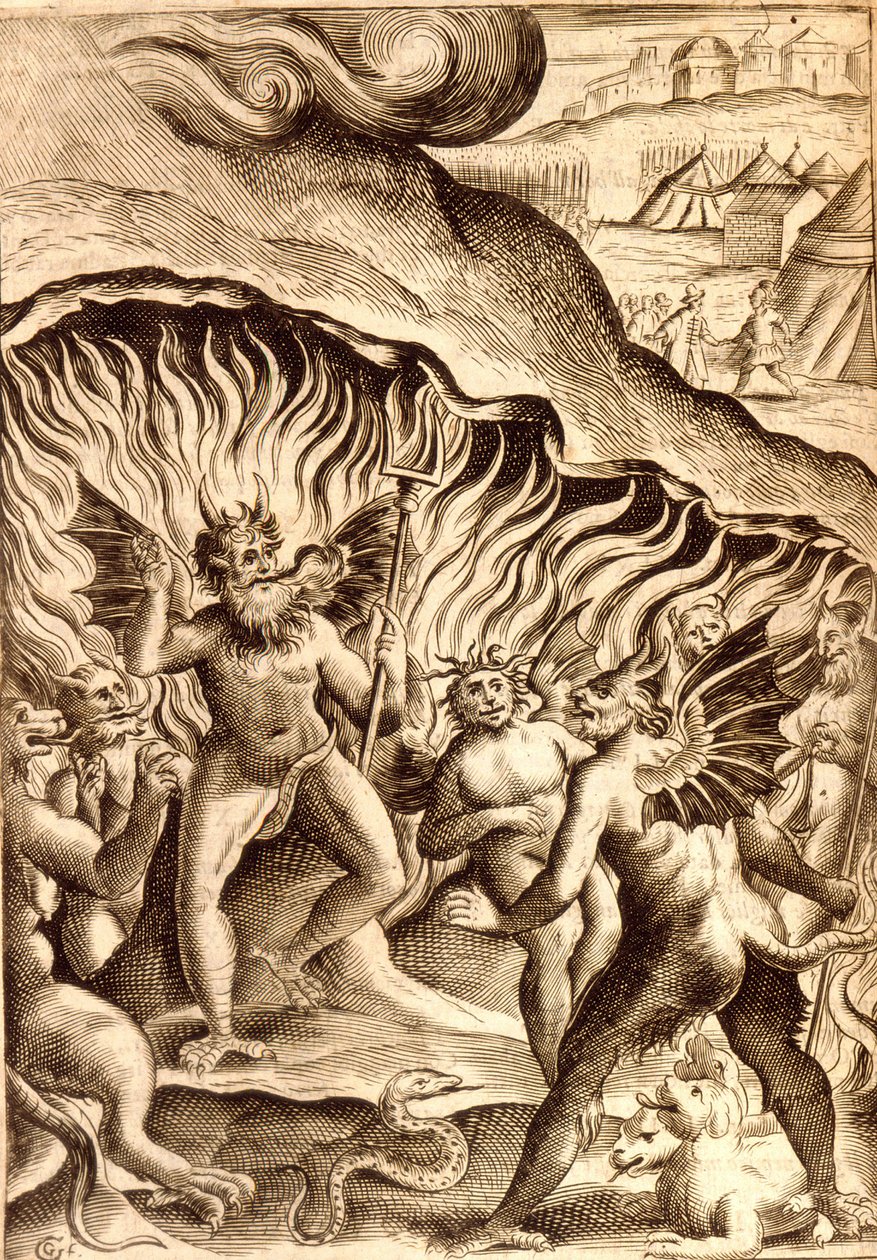 Bir 17. yüzyıl çalışmasından sonra cehennemin tarifi. by Unknown artist