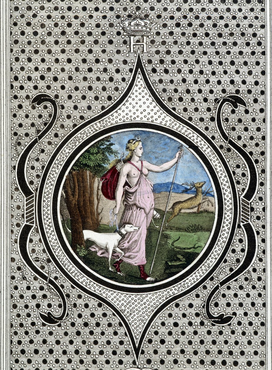 Diane (Artemis) avcısı. 19. yüzyıl gravürü by Unknown artist