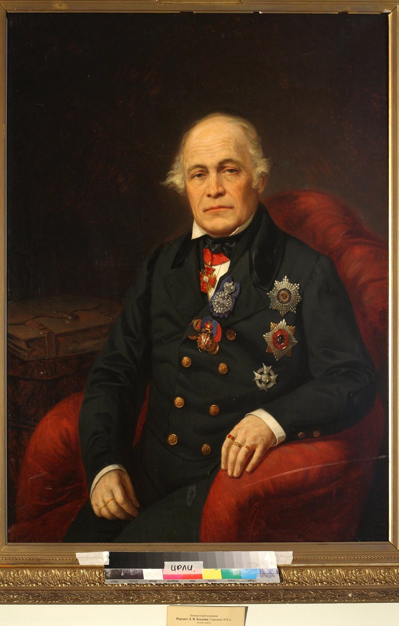 Dimitri Nikolaievitch Bloudov (Bludow ou Bloudoff) - Kont Dmitry Nikolayevich Bludov'un Portresi (1785-1864) - Anonim - 19. yüzyılın ortası. - Tuval üzerine yağlı boya - Rus Edebiyatı Enstitüsü IRLI (Puşkin Evi), St Petersburg by Unknown artist