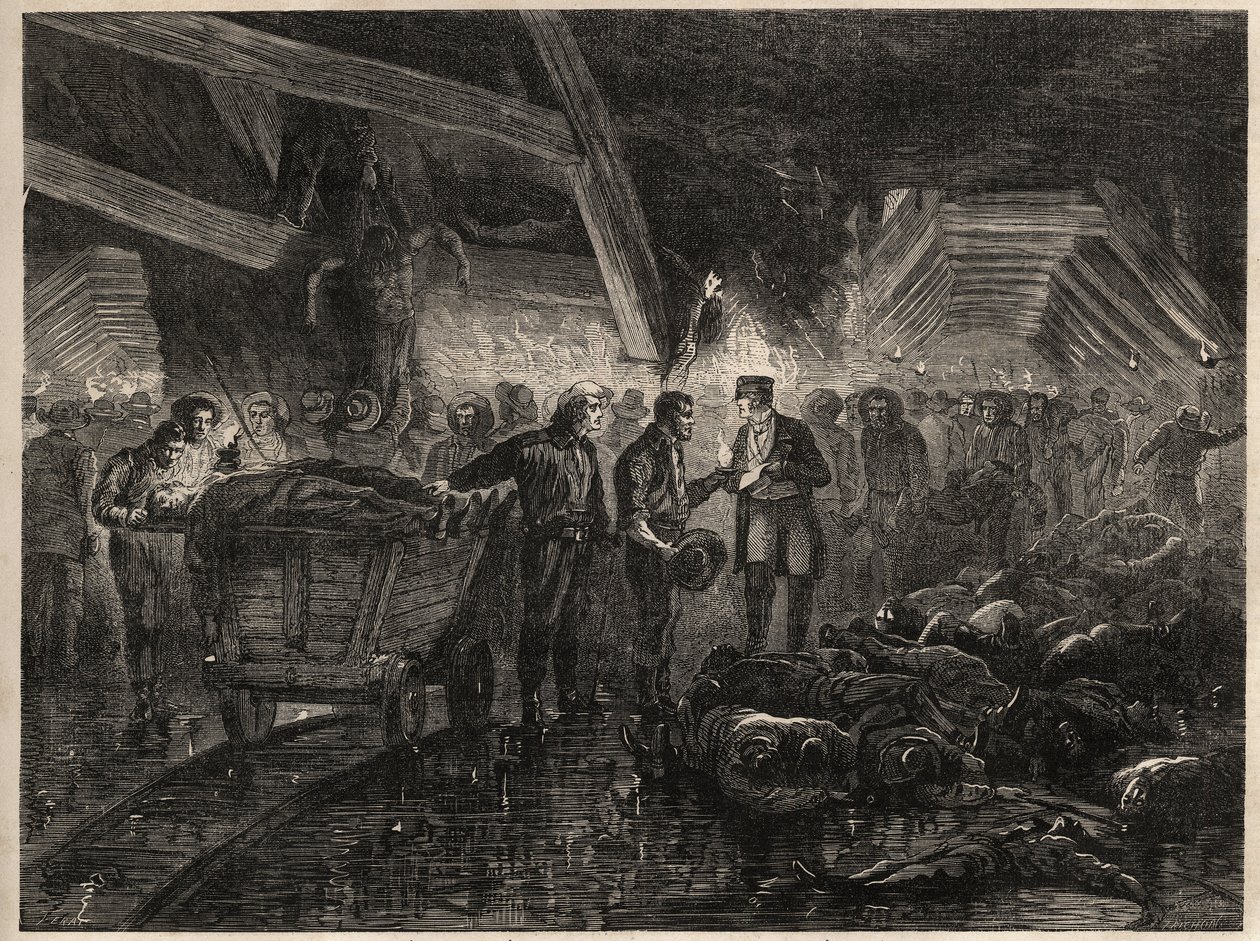 Bessege madenlerinde felaket - MINES DE COAL DE LALLE - Floods by Unknown artist