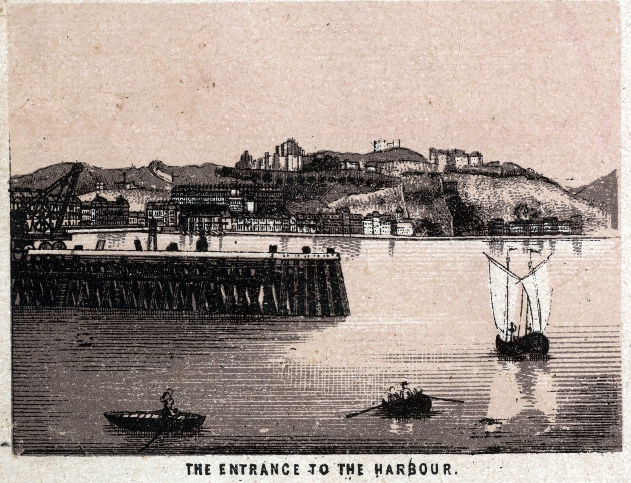 Dover, İngiltere: Dover limanına (liman) giriş. “” Dünya 168 görüş gösteriyor”” Tarihsiz (19. yüzyılın sonları) by Unknown artist