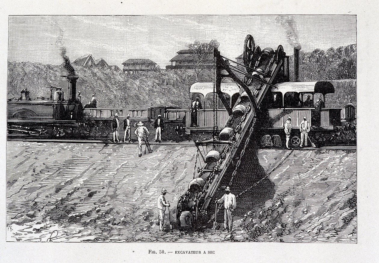 Süveyş Kanalı sahasında kuru skavatör by Unknown artist