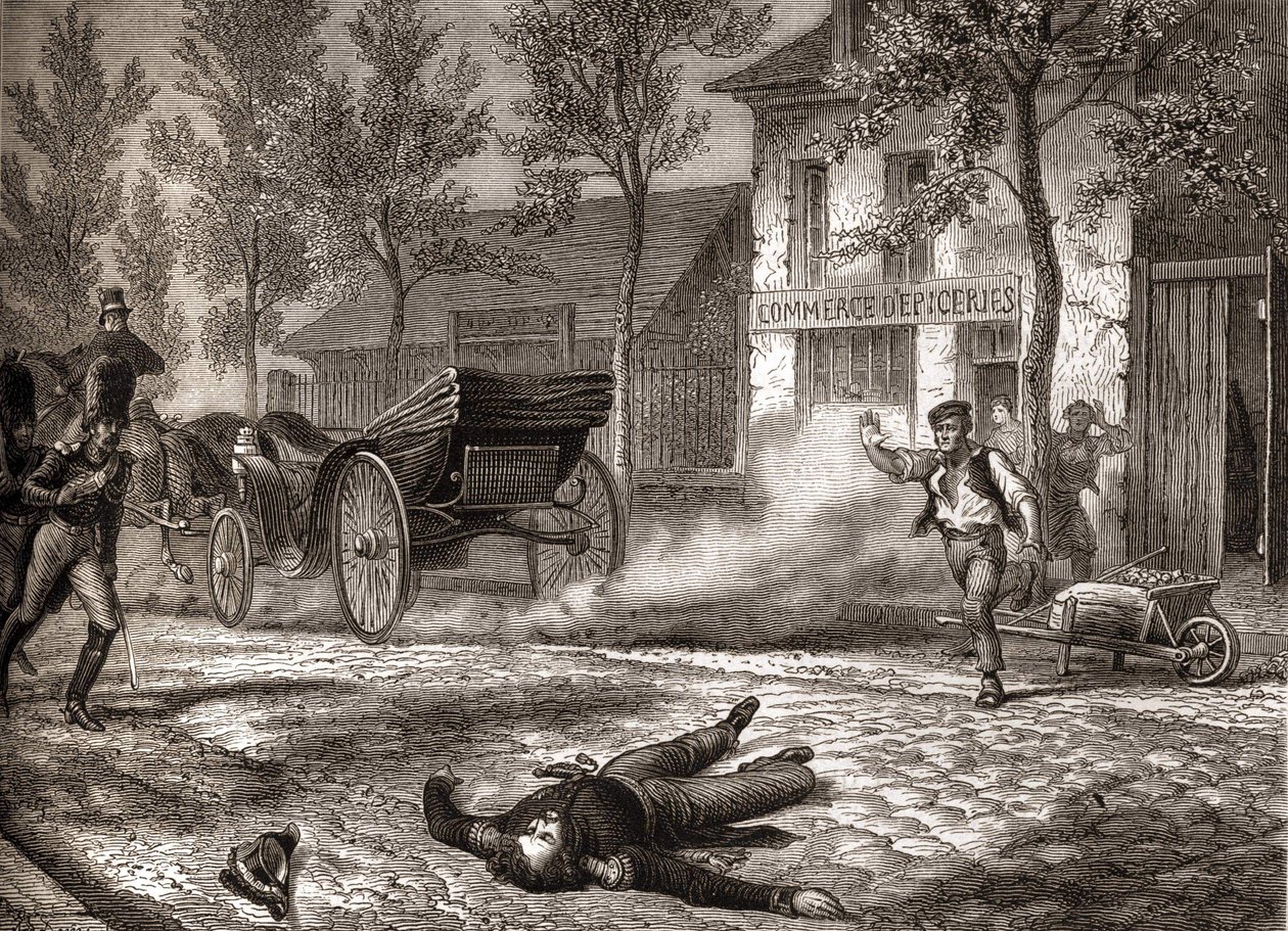 Orléans Dükü 13/07/1842 tarihinde bir trafik kazasında öldü - Henri Martin tarafından “” Histoire de France”” by Unknown artist