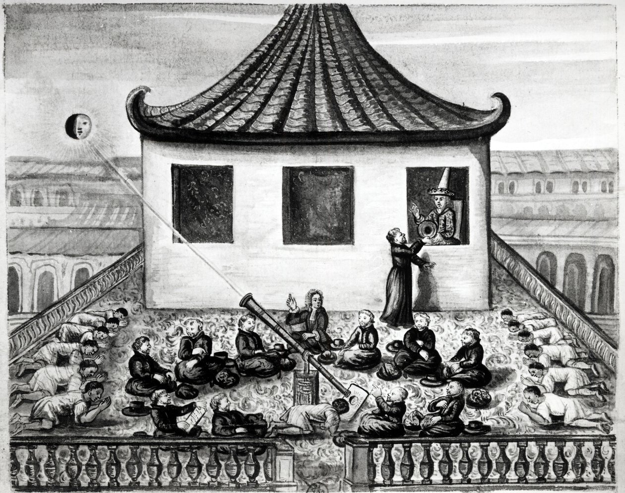 Güneş tutulması - “” Siam krallığının yolculuklarında, 1688 tarihi””. by Unknown artist