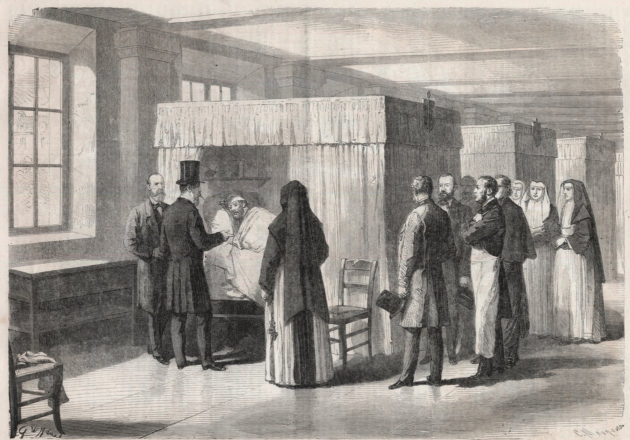 İmparator III. Napolyon (1808-1873) Kolera hastaları için Hotel Dieu