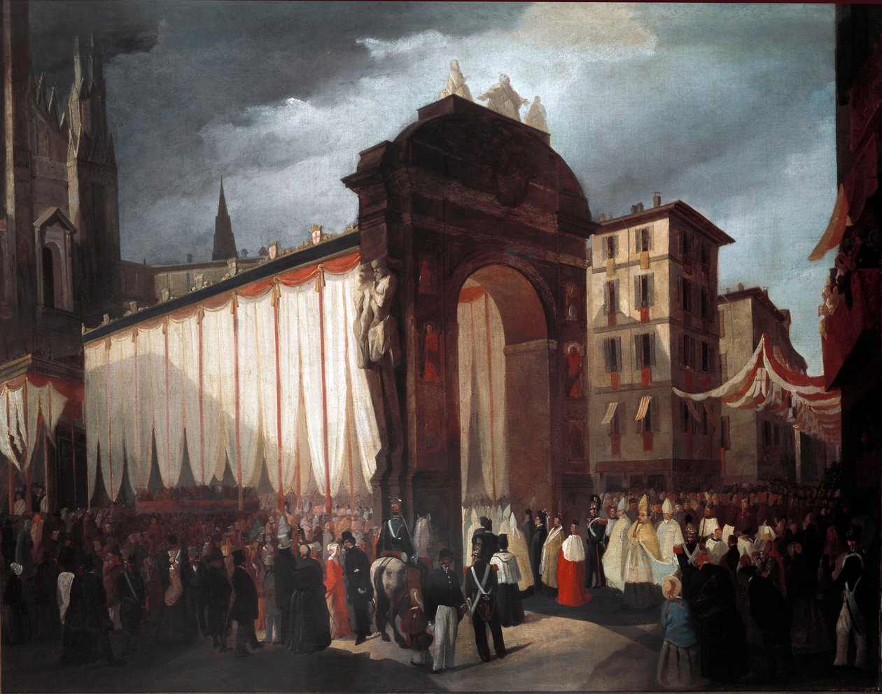 5 Aralık 1847'de Milano'nun yeni başpiskoposunun girişi (resim by Unknown artist