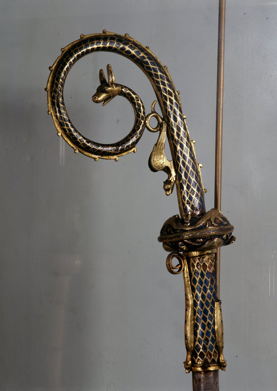 Altın ve emaye (pastoral baton) detaylı piskoposluk stoğu by Unknown artist