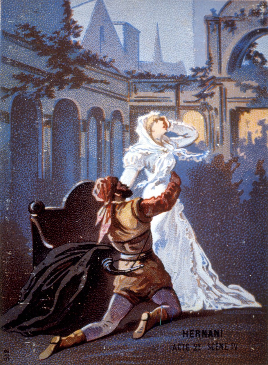 Ernani de Giuseppe Verdi Perde II, Sahne IV. kromolitograf 19. yüzyıl. by Unknown artist