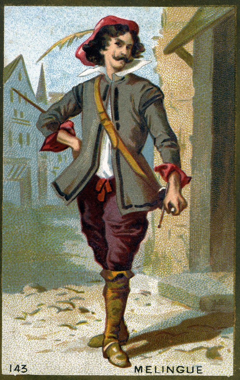 Etienne Marin Mélingue (1808 - 1875), Artagnan rolünü oynayan Fransız aktör. 19. yüzyılın kromolitografisi. by Unknown artist