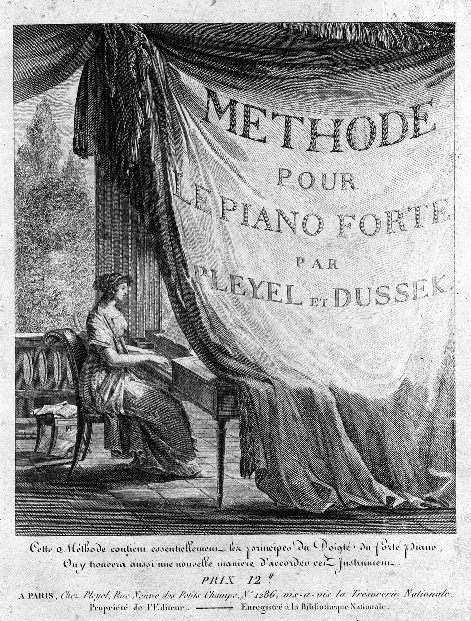 Ignaz Pleyel (1757-1831) ve Dussek (1760-1812) tarafından yazılan “ Methode pour le pianoforte” kitabının yanlış adı (sahte başlık). by Unknown artist