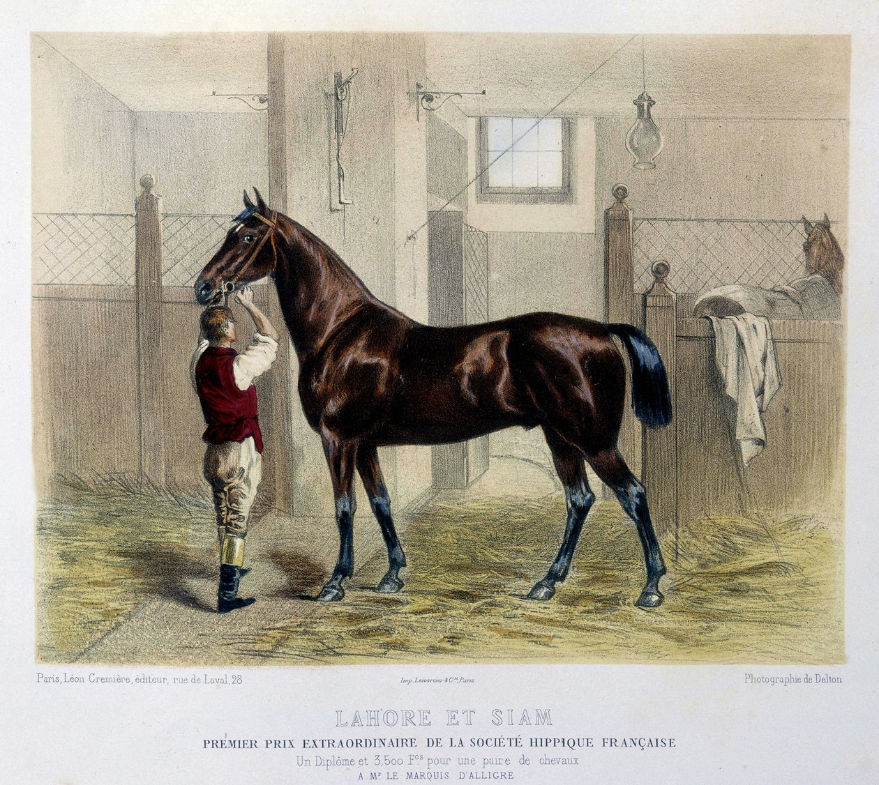1866 “The Centaur” filmindeki ünlü yarış atları by Unknown artist