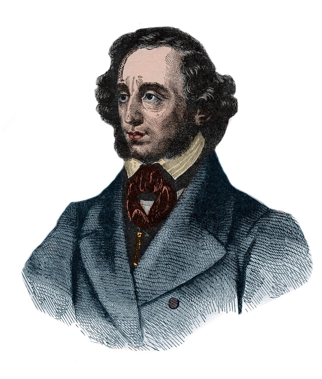 Felix Mendelssohn Bartholdy (1809-1847), renkli litografi by Unknown artist