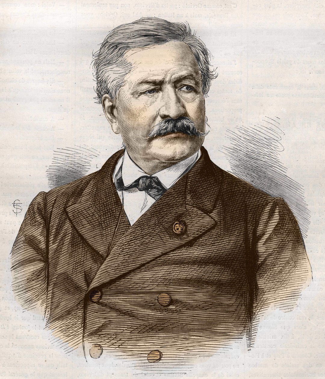 Ferdinand de Lesseps (1805 - 1894), gravür, Bianchetti koleksiyonu by Unknown artist