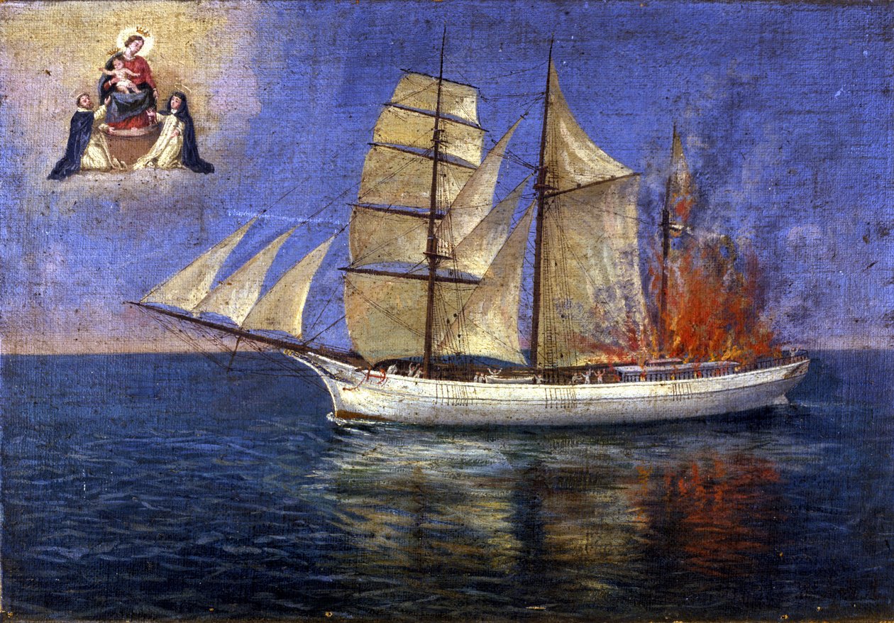 Bir okulda yangın. by Unknown artist