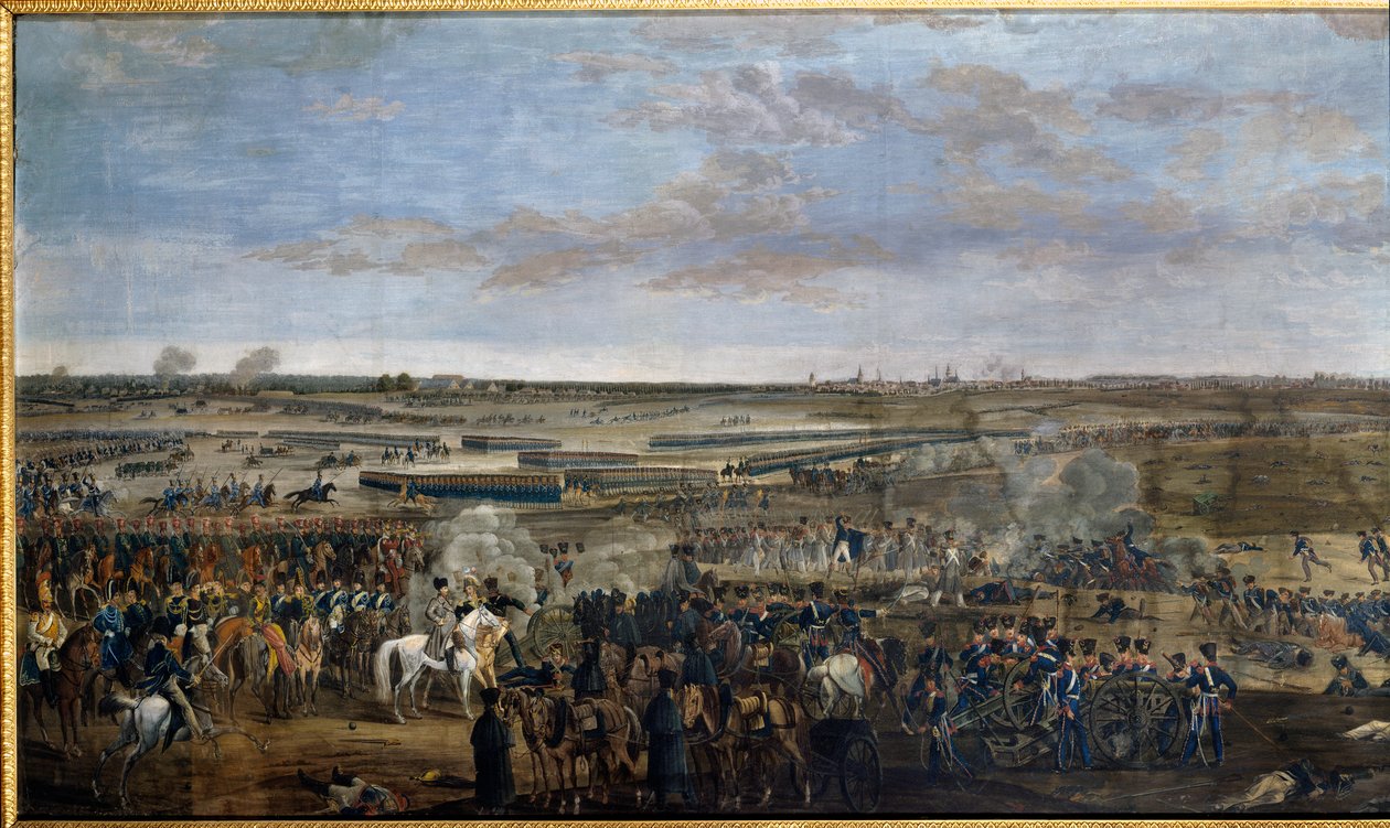 Birinci İmparatorluk: İmparator I. Napolyon (1769-1821) (beyaz atlı) Leipzig Savaşı