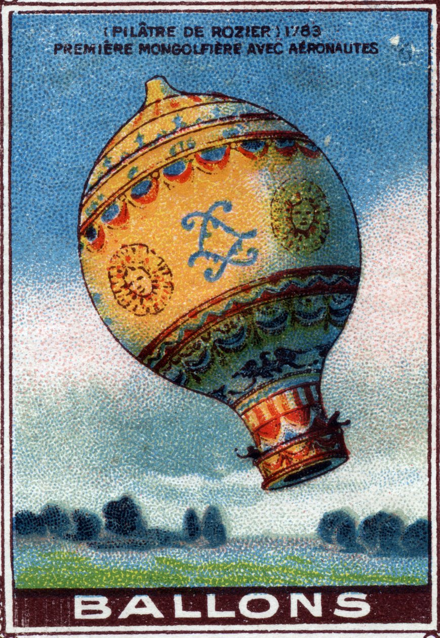 Havacı ile ilk balon uçuşu by Unknown Artist