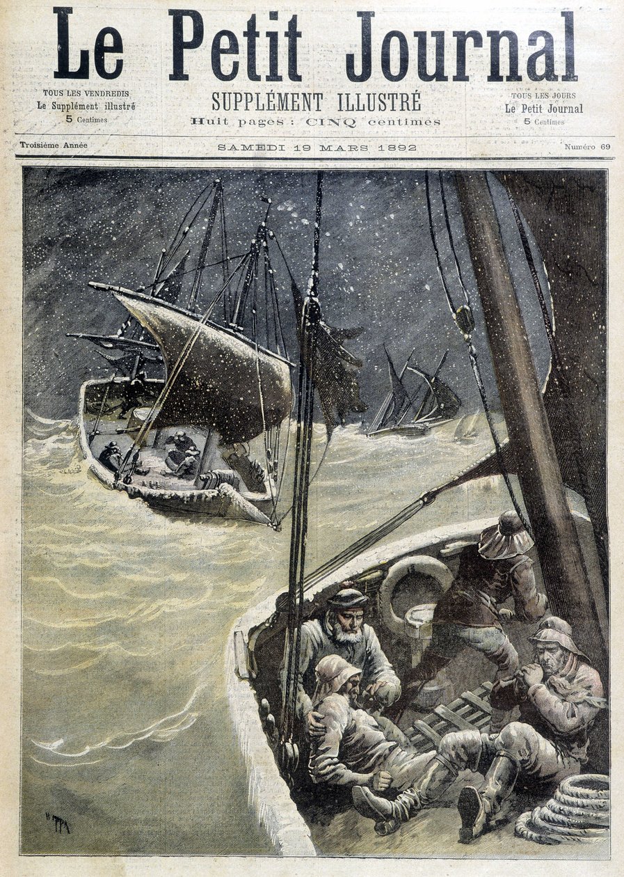Newfoundland Balıkçıları - 19/03/1892 tarihli “” The Petity Journal” da by Unknown artist