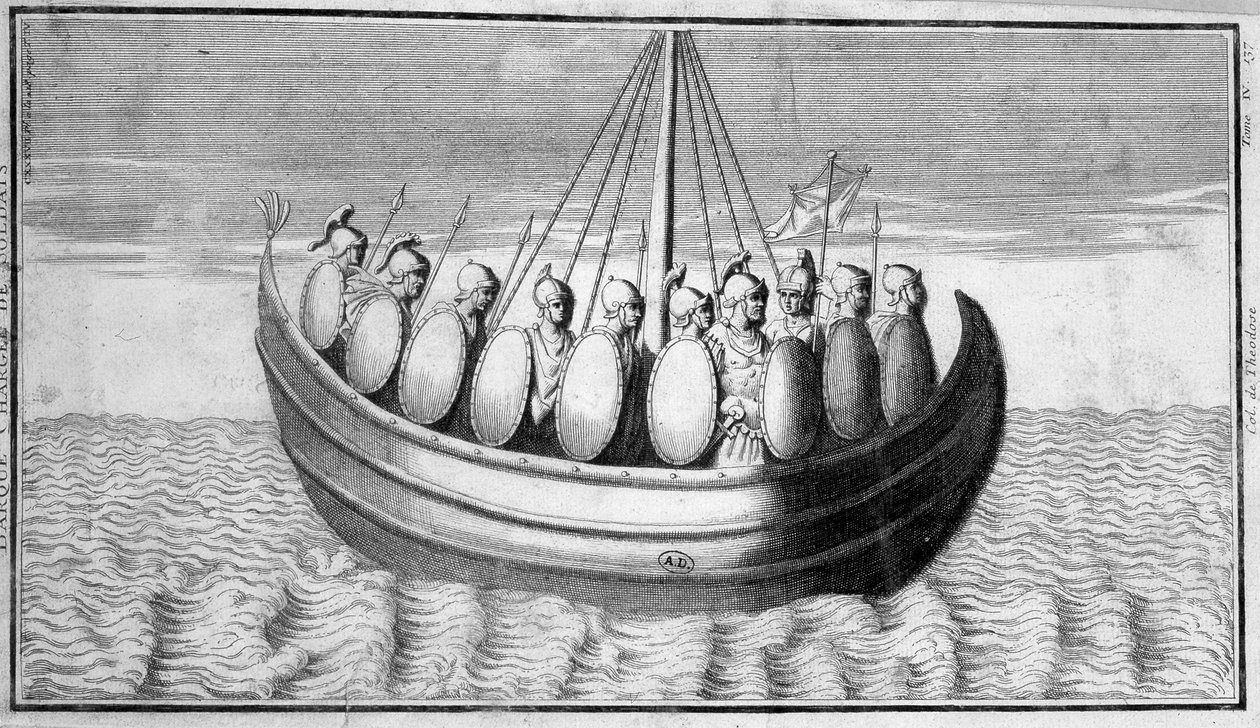 Romalı askerlerin filosu - gravür by Unknown artist