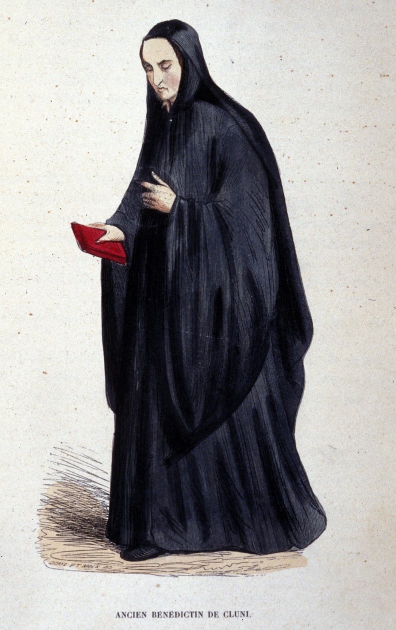 Cluny tarafından eski Benedictine. Dini emirler üzerine bir albümden gravür, Paris by Unknown artist
