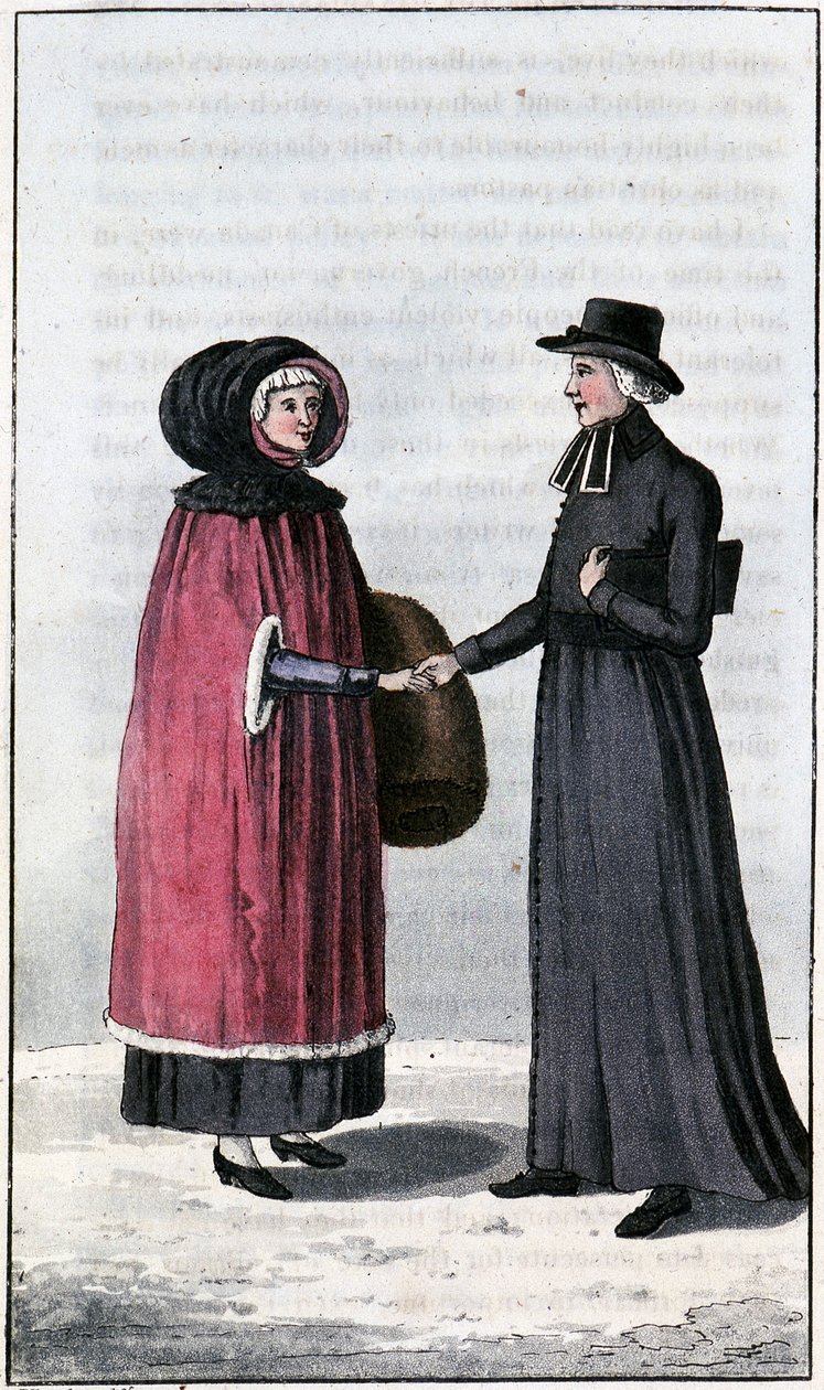 Fransız Kanadalı bayan, jeune francaise canadienne; John Lambert, ed tarafından “Kanada ve Kuzey Amerika Birleşik Devletleri 1806-1808 Üzerinden Seyahatler” içinde. Londra by Unknown artist