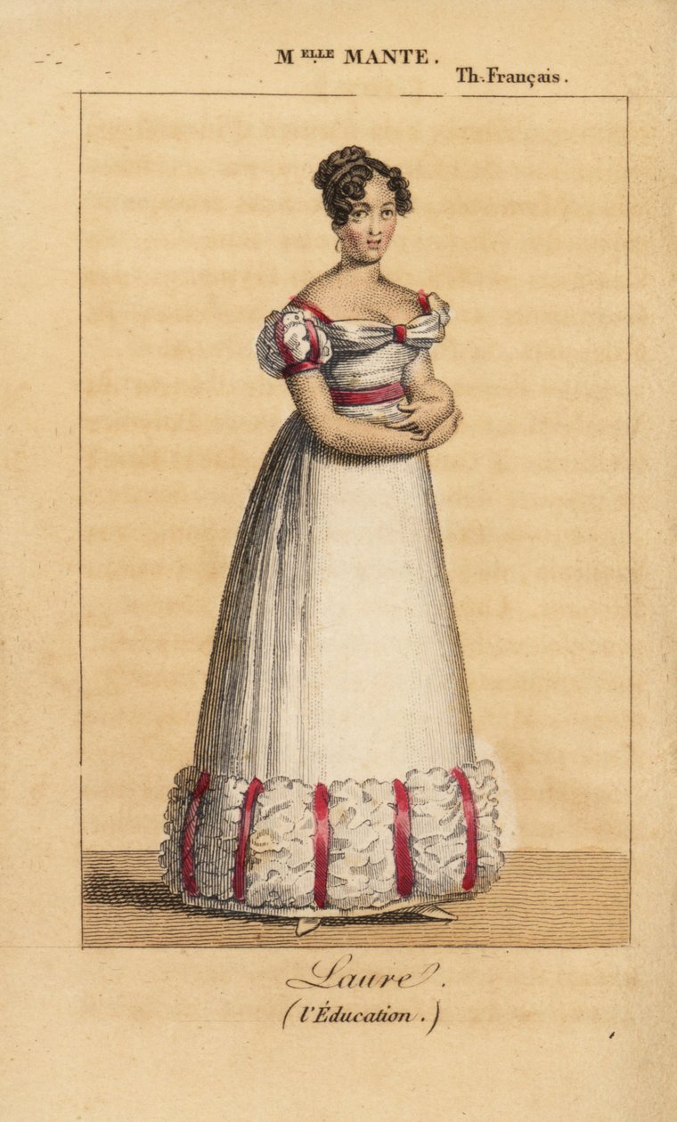 Fransız aktris Louise-Charlotte-Theophile-Delphine Escoffie veya Mlle Mante, Casimir Bonjour