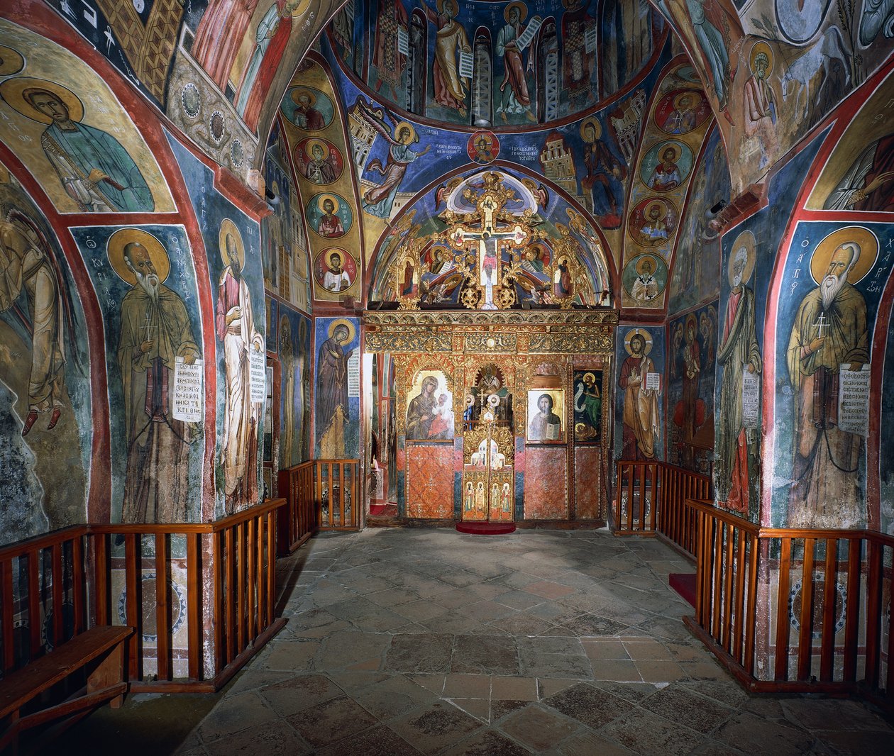 Freskli duvarlar (1192), Panayia Tou Araka Kilisesi (Bezelyeli Meryem Kilisesi), Lagoudhera, Trodos dağları, Kıbrıs by Unknown artist