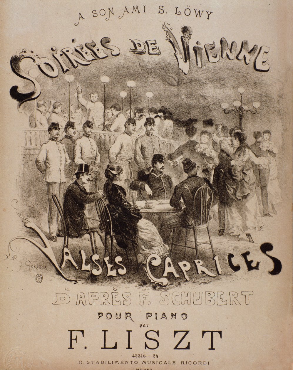 Skorun ön yüzü Soirees de Vienne, Liszt