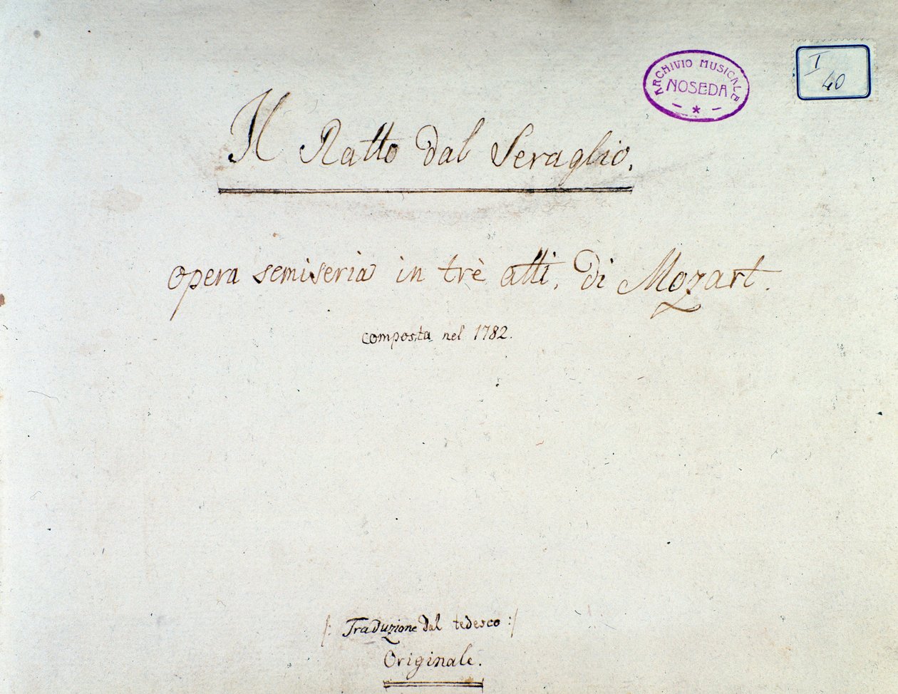 Saraydan Kız Kaçırma için ön yazı, Mozart'ın operası, Lichtenthal versiyonu (1838) by Unknown artist