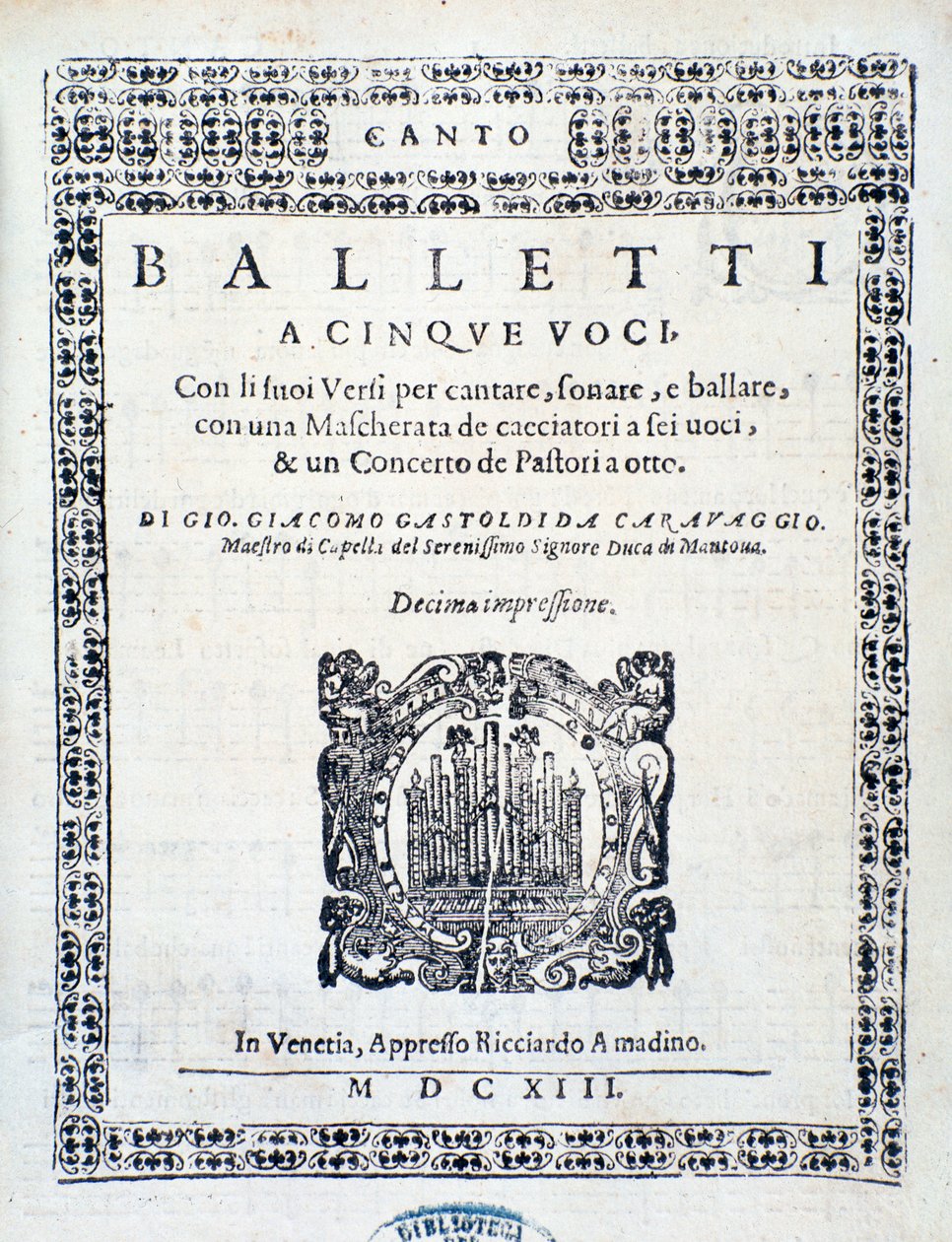 Giovanni Giacomo Gastoldi tarafından beş ses için Balletti