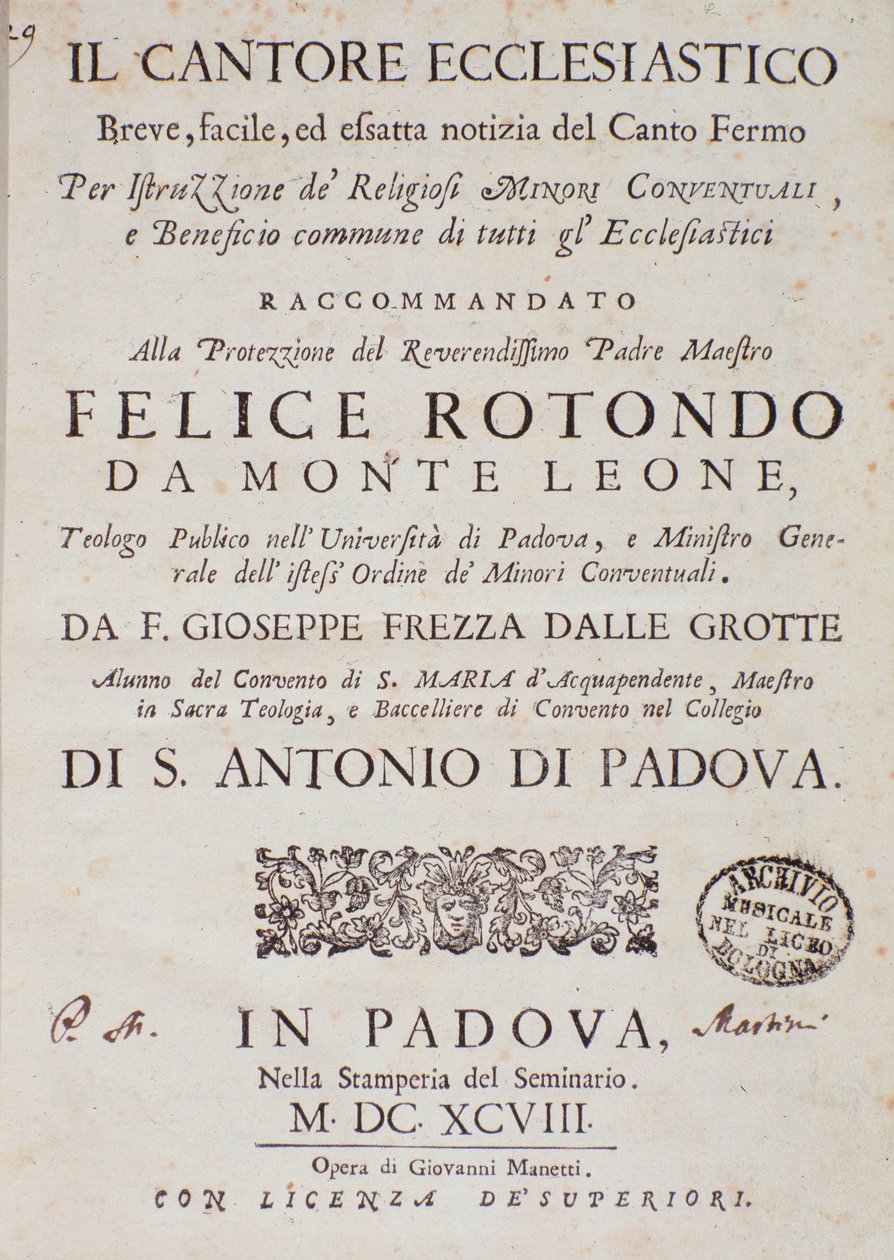 Giuseppe Frezza dalle Grotte tarafından Il cantore ecclesiastico