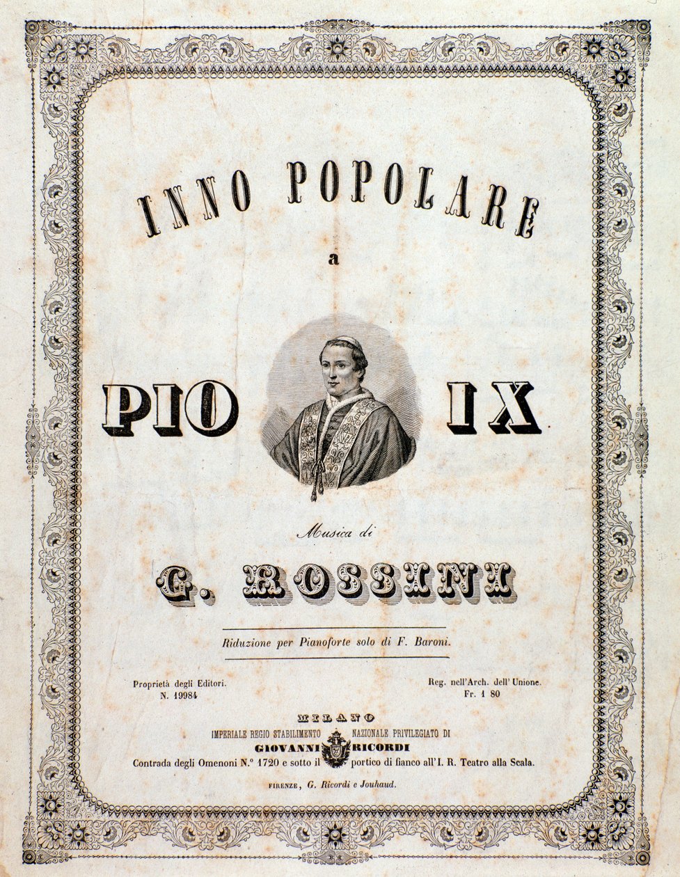 Müziğin ön yüzü Gioacchino Rossini