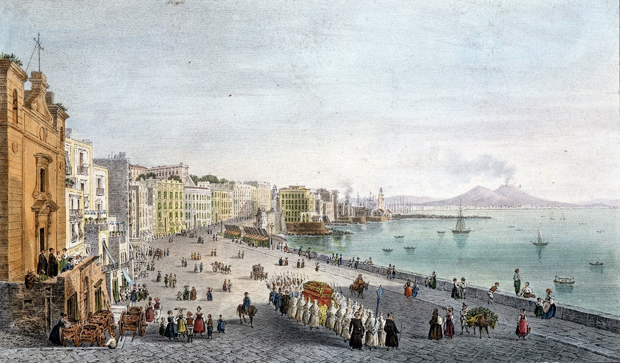 Arka planda Vesuve ile Napoli Körfezi