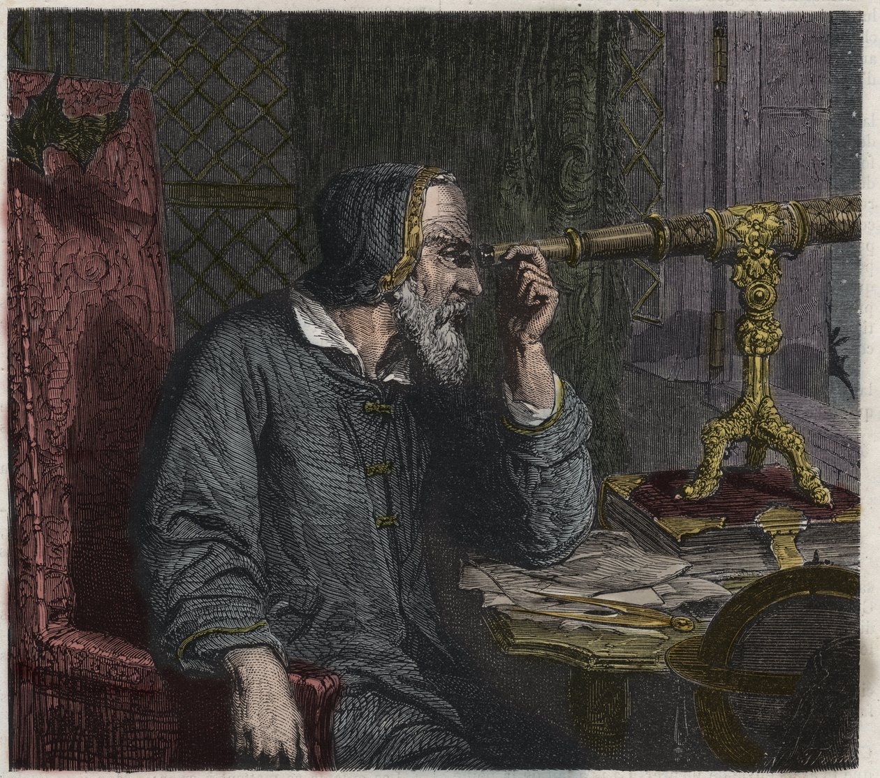 Galileo Galilei ve Teleskopu by Unknown artist