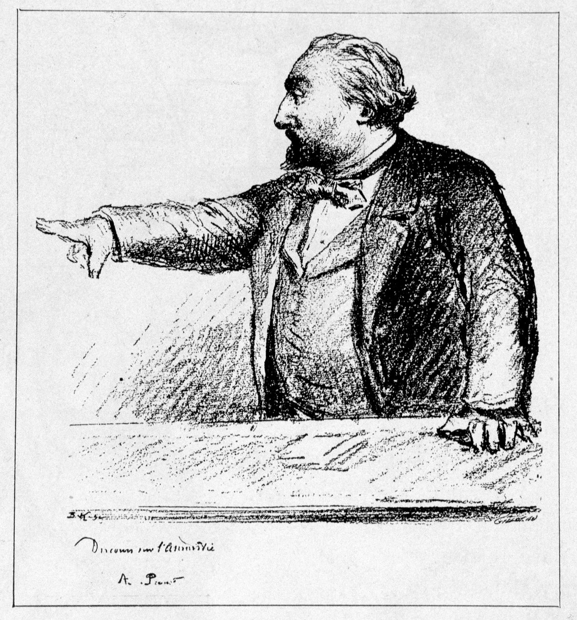 Gambetta af konulu konuşmasını yapıyor by Unknown artist