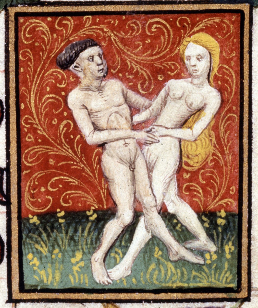 İkizler burcu. Bir burcun minyatürü. 15. yüzyıl el yazması. İncil. Trivulziana, Milano. by Unknown artist