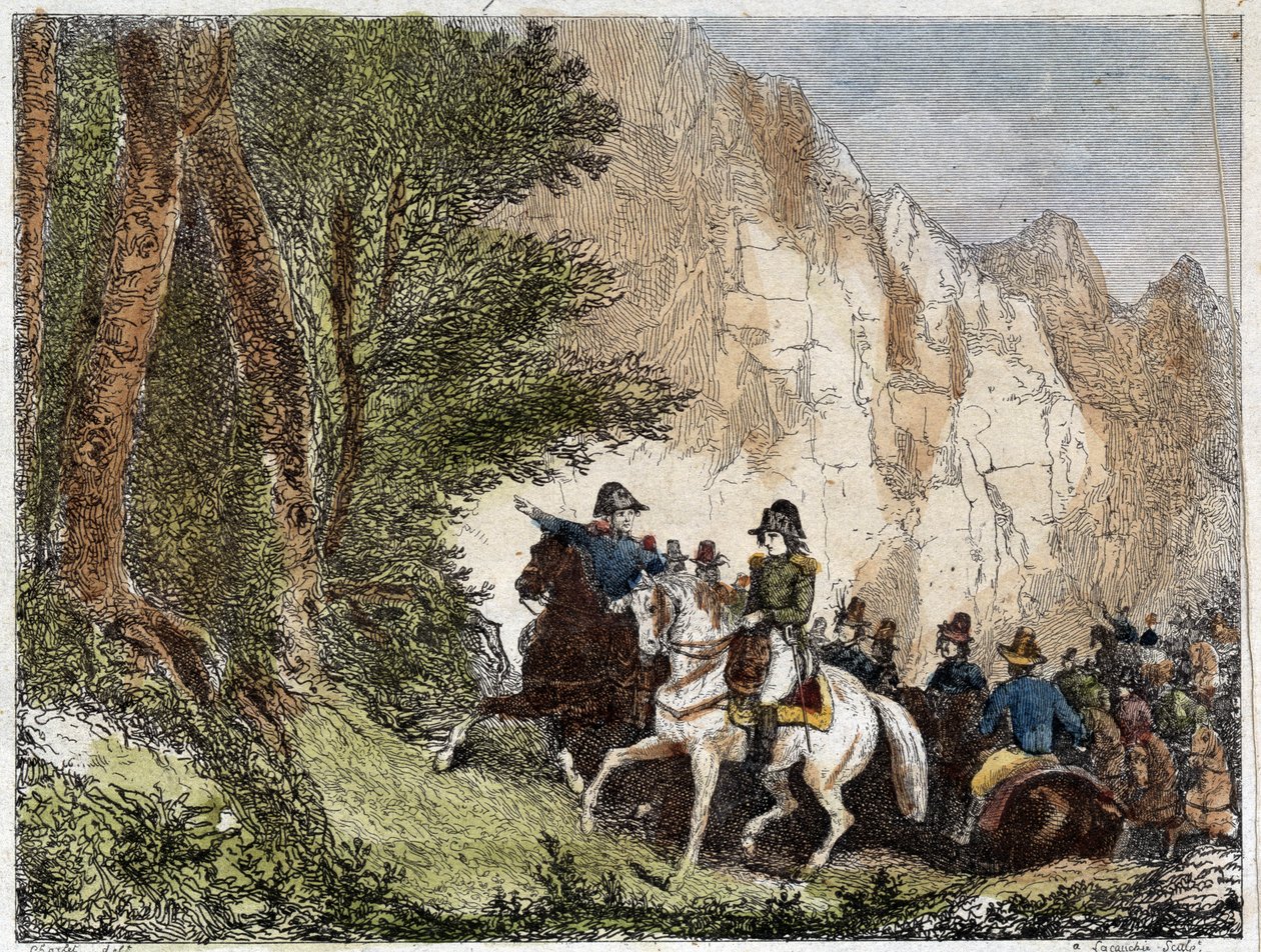 General Bonaparte (Napolyon I) ve Pascal (Pasquale) Paoli (1725 - 1807), Korsikalı vatansever. 19. yüzyıl gravür by Unknown artist