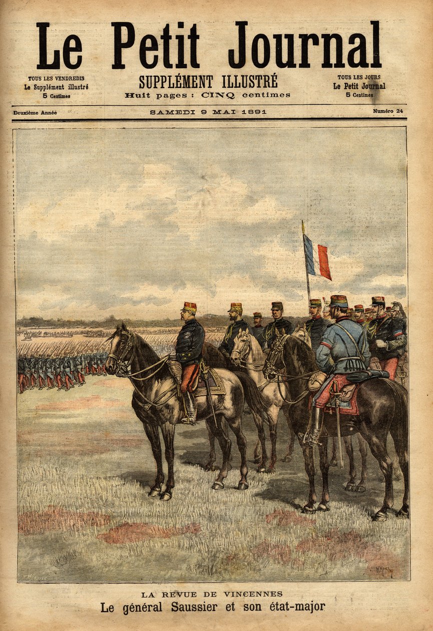 General Felix Gustave (Felix-Gustave) Saussier (1828-1905) ve kurmayları Vincennes