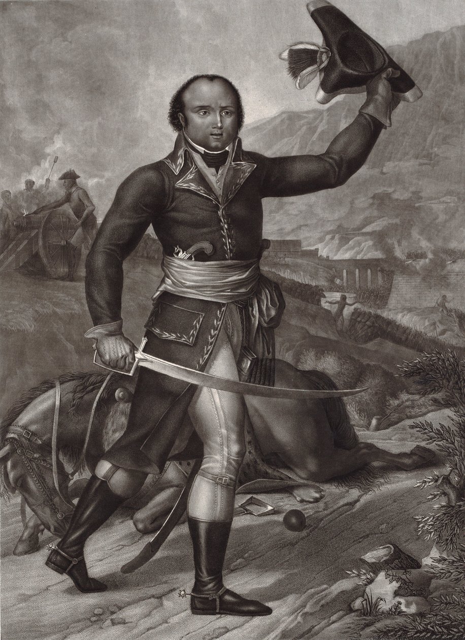 Fransız Cumhuriyetçi ordu subayı üniformalı General Thomas-Alexandre Dumas -Alexandre Davy de la Pailleterie Dumas (1762-1806) dedi Fransız subayı Fransız yazar Alexandre Dumas