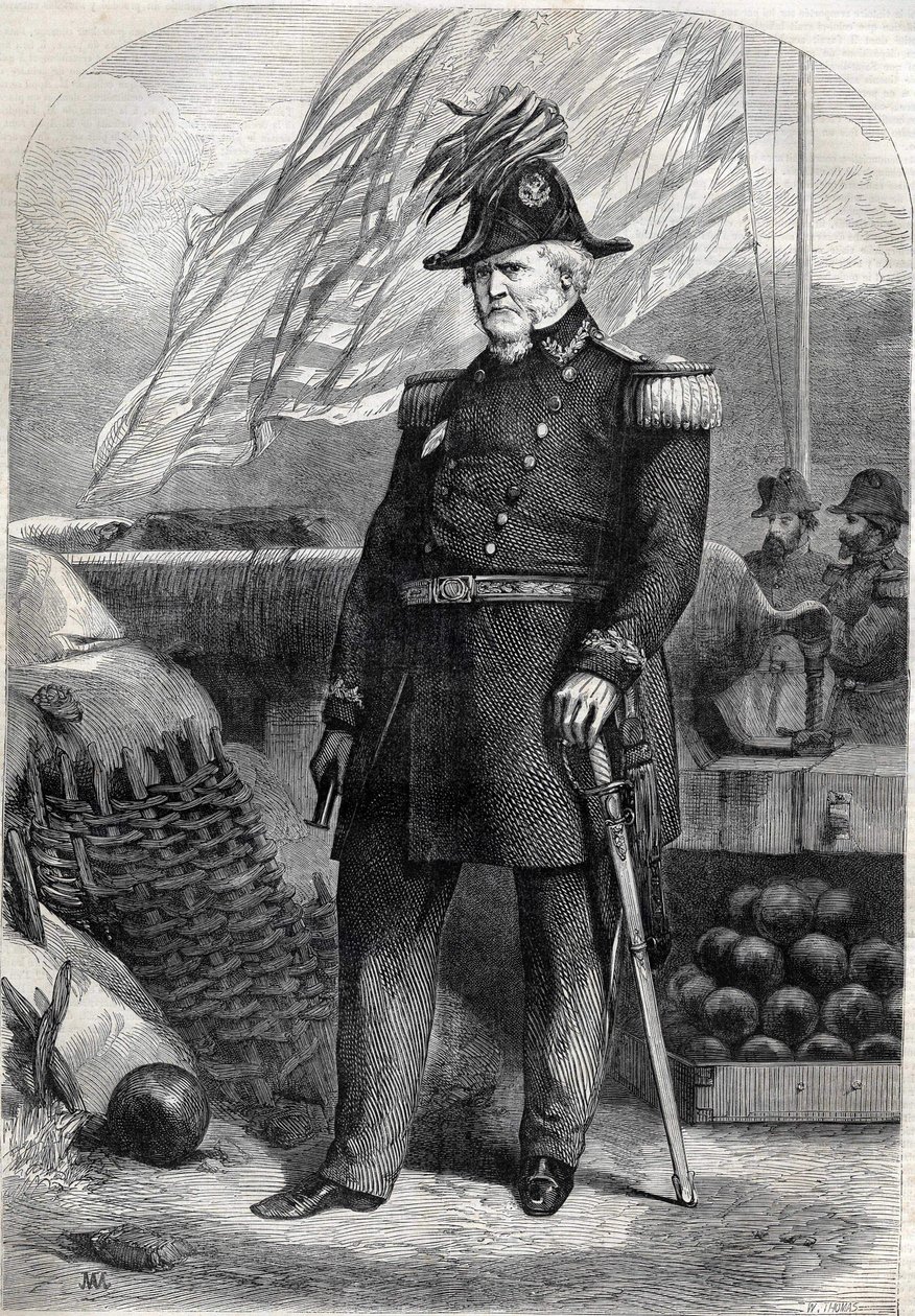 General Winfield Scott (1786 - 1866). 1860 gravürü. by Unknown artist