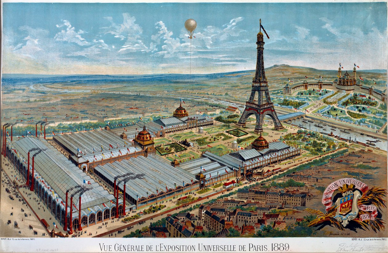 1889'daki Paris Evrensel Sergisi'nin genel görünümü by Unknown artist