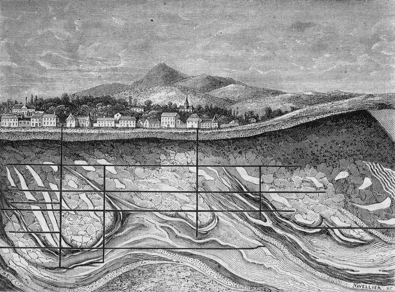 Wieliska (veya Wieliczka), Polonya alanlarının jeolojik bölümü. by Unknown artist