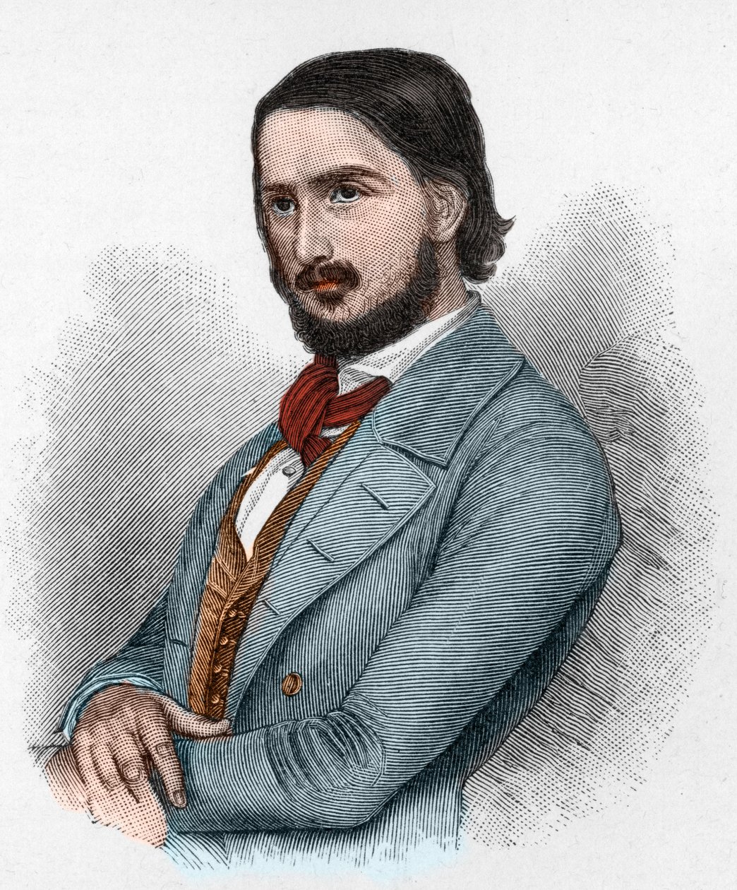 Georg Friedrich Rudolph Theodor Herwegh (1817-1875) Alman şair, devrimci ve çevirmen. by Unknown artist