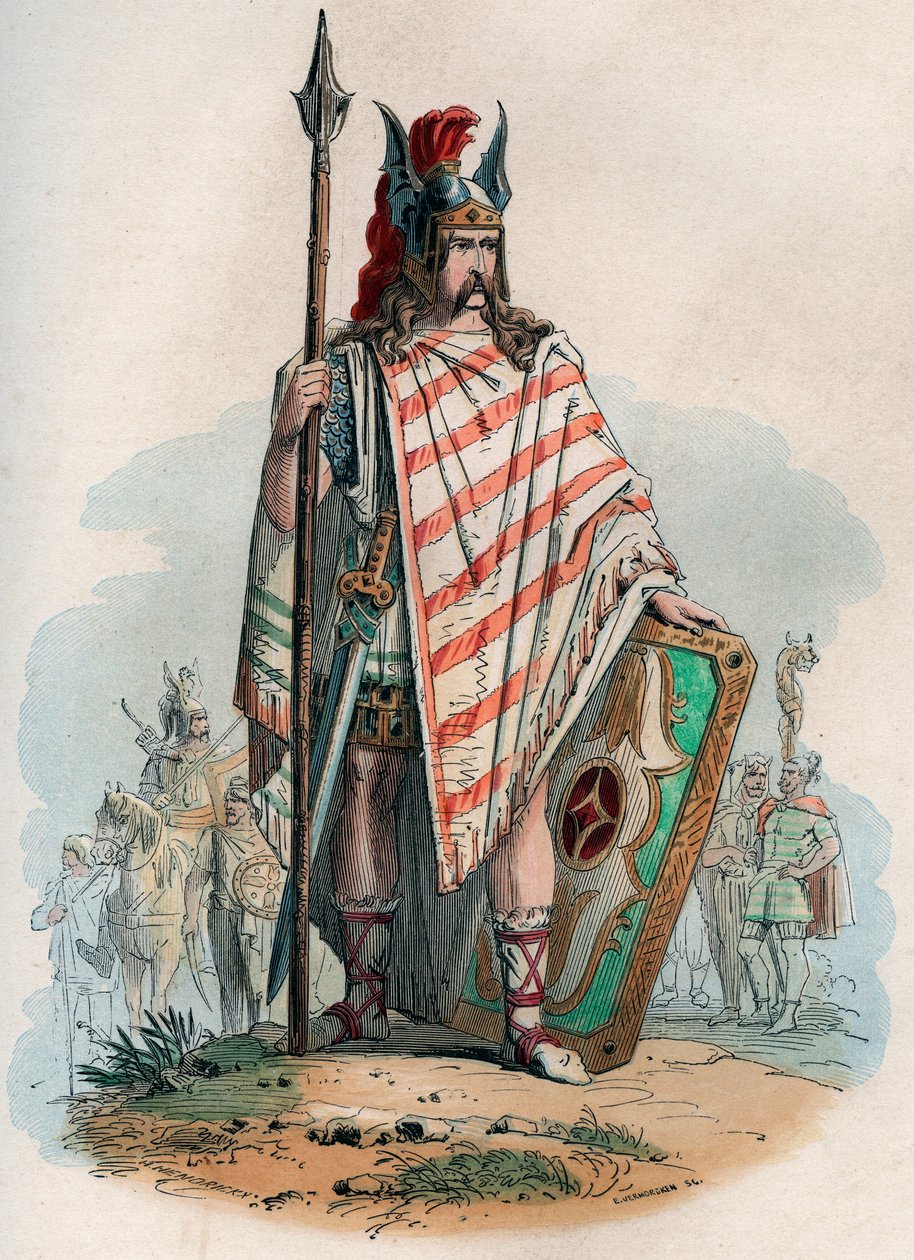 Germain şefi (Alman barbarları). Theodore Juste (1818-1888) tarafından “İlkel zamanlardan Leopold I saltanatının sonuna kadar Histoire de Belgique”de 1868