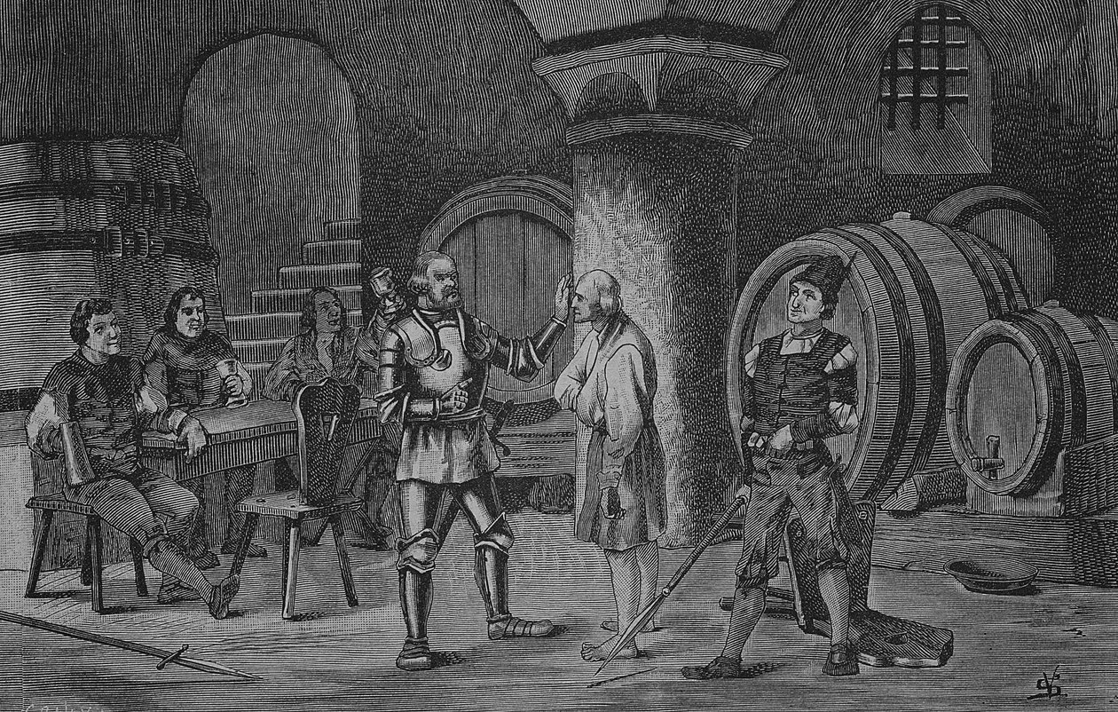 Alman Köylü Savaşı (1524-1526): Goetz von Berlichingen, Amorbach manastırında by Unknown artist