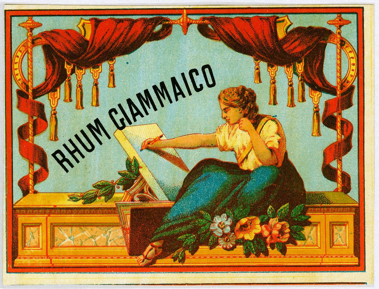 Giammaico rom alkol reklamı (19. yüzyılın sonlarında Kromolitografi) by Unknown artist