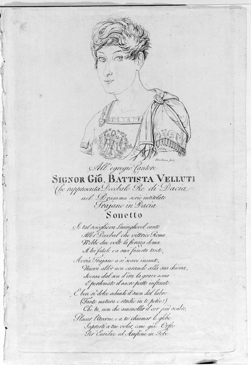 Giovanni Battista Velluti (1781-1861), son opera hadım. by Unknown artist