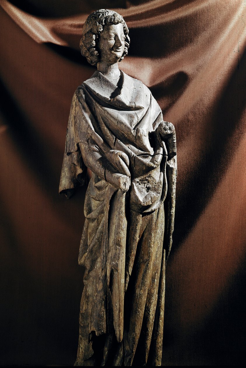 Gotik Sanat: “” Melek”” Ahşap heykel. 13. yüzyıl Dim. 72 cm Paris, Louvre Müzesi by Unknown artist