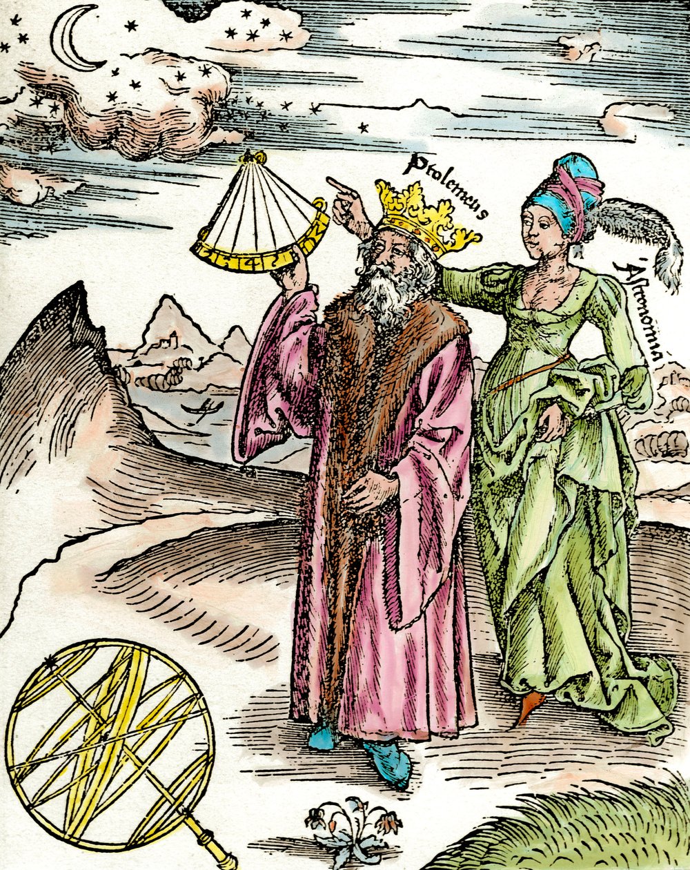 Yunan gökbilimci Claude Ptolemee (Claudius Ptolemaeus) (MS 90-168 civarında) sekstant ve Astronomi kullanıyor. 1503