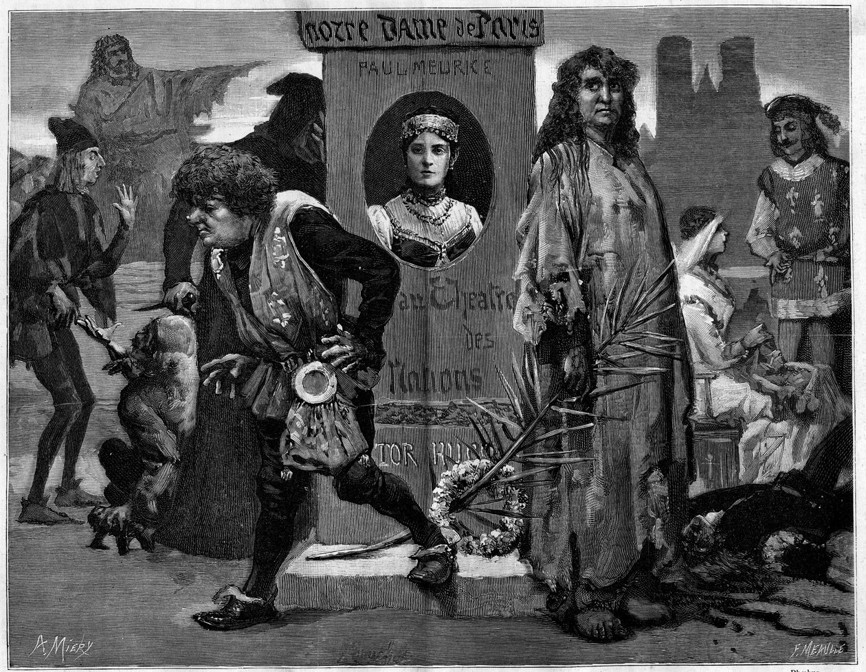 Gringoire, Quasimodo, La Esmeralda, La Sachette ve Phoebus. Tiyatro des Nations
